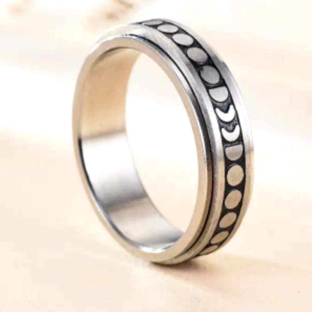 New Spinner Men's WEDDING Anniversary BAND RING size 11 Solid TITANIUM